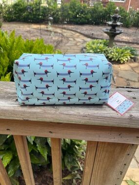 French Beret Dachshund Cosmetic Tote by Danielle Creations